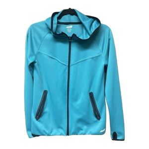 Avia Teal Full Zip Flex Tech Active Hooded Jacket‎ w/ Thumbholes Womens Size S
